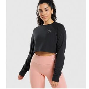 Gymshark black training cropped sweatshirt size small
